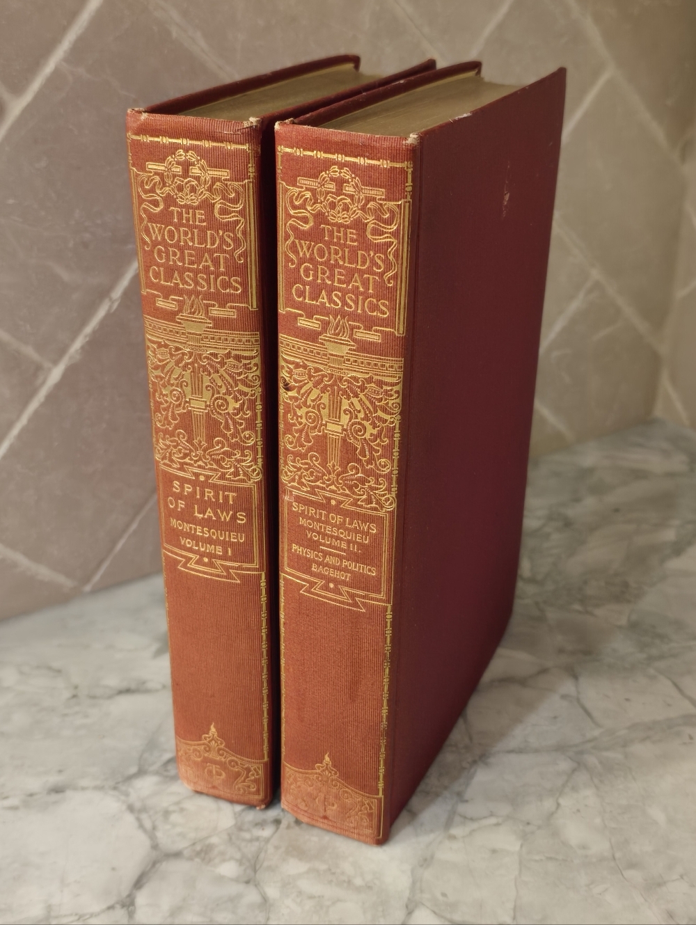 Antique Books "The World's Great Classics" Spirit Of Law/ Physics & Politics